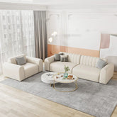 Elda Cream Leathaire Sofa